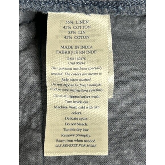 Faherty Men's Chino Shorts Linen Blend Navy Color Pockets Size 42 - Picture 8 of 10